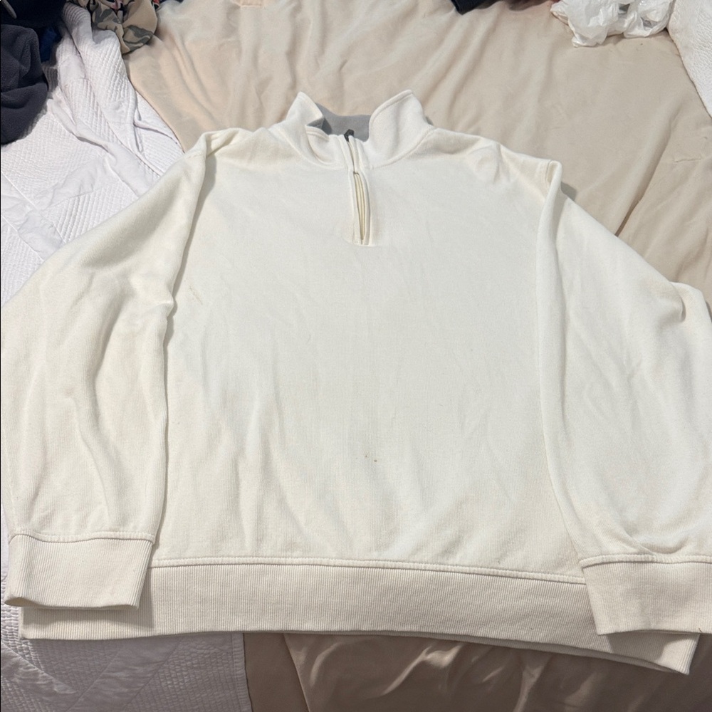 Van Heusen White Zip Up Sweater